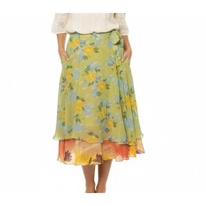 Kariza Wrap Skirt Floral Recycled Silk Boho Festival Fairy‎ One Size